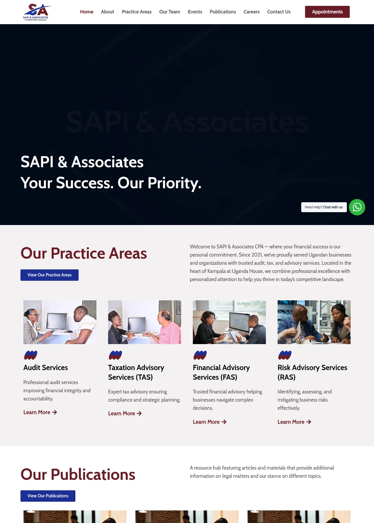 Sapi and Associates website designing by Smart Choice Ug
